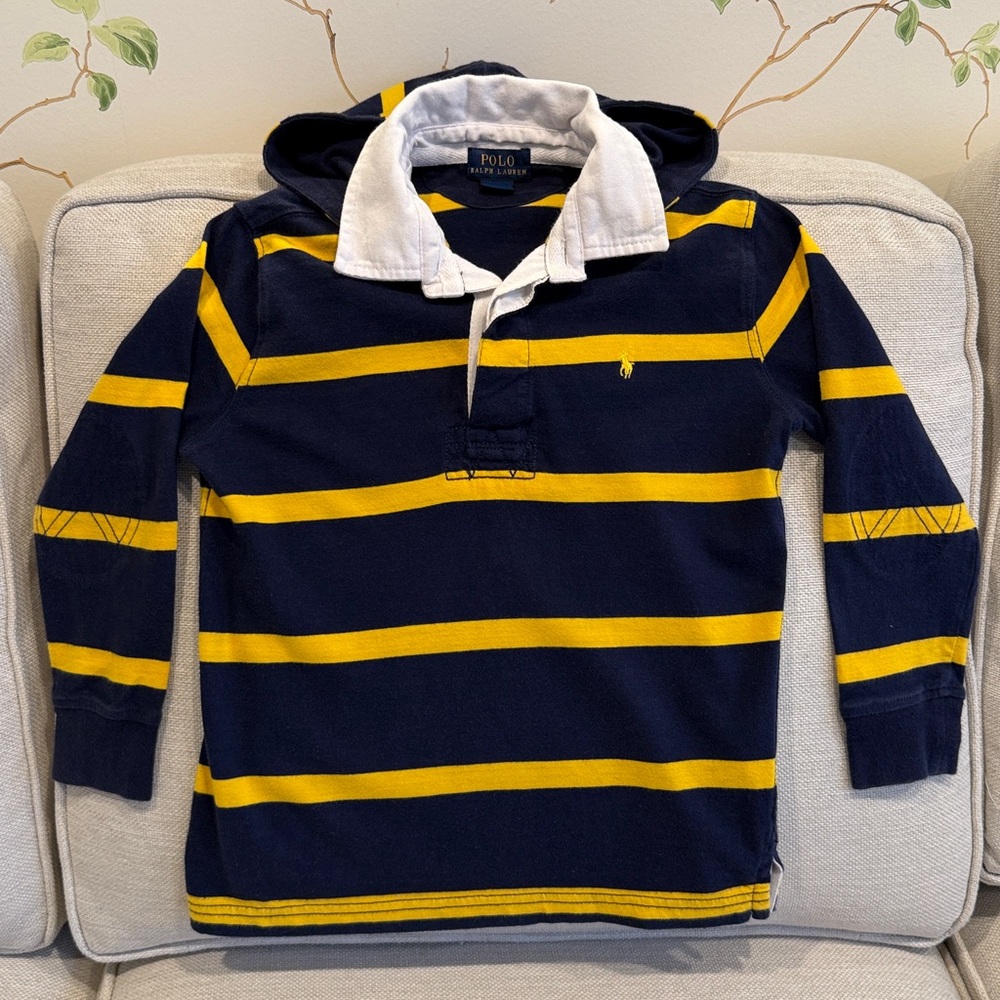 POLO Ralph Lauren Hooded Kids Rugby Shirt - Size 6